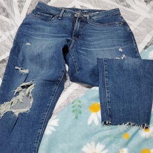 Distressed Blue Jeans